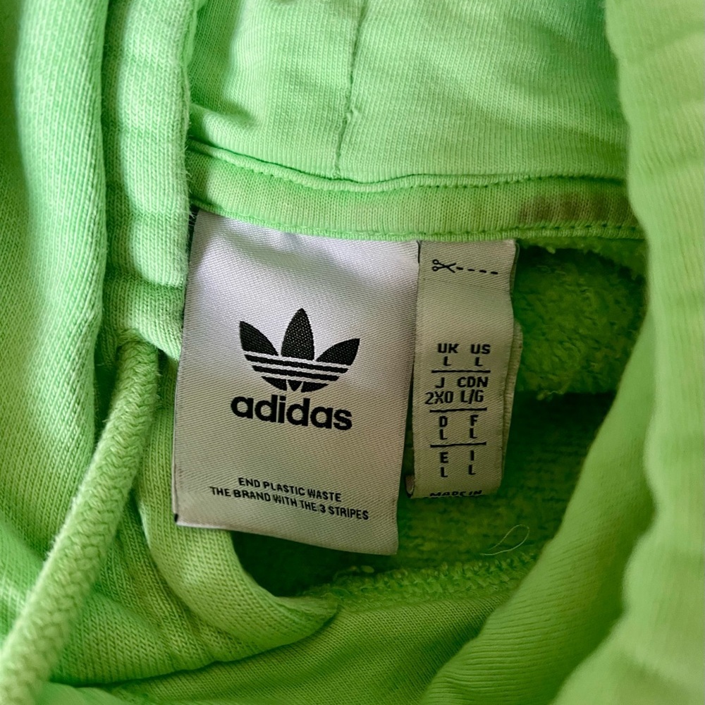 Adidas Originals Trefoil Hoodie Mint Green Size L EUC large​ - Picture 2 of 4